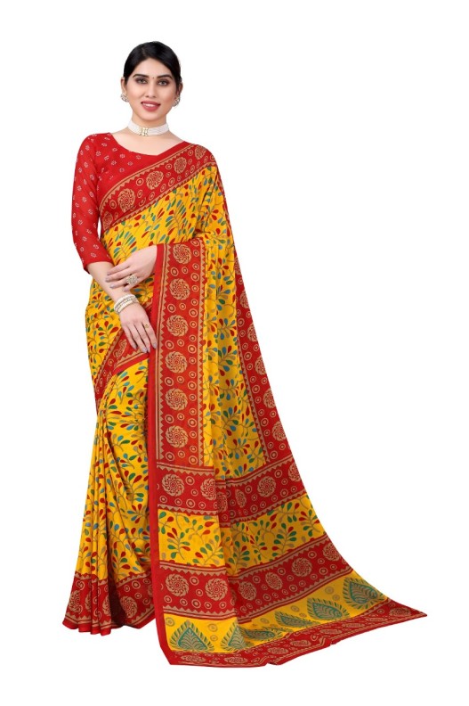 Fancy Georgette Printed Saree With blouse